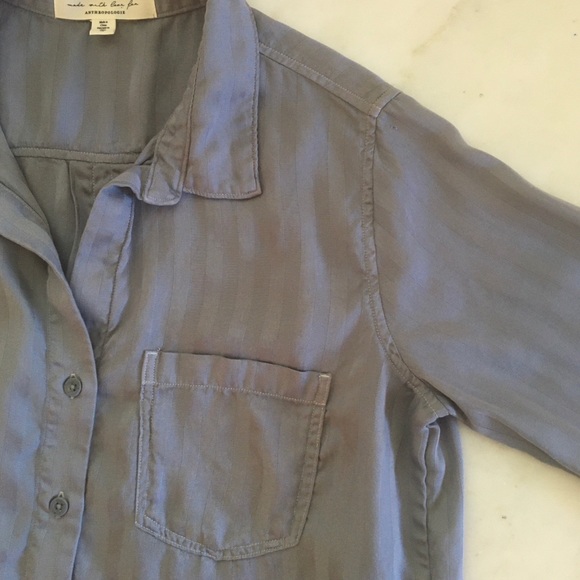 Anthropologie Cloth & Stone Blue Grey Button Down - Picture 11 of 13